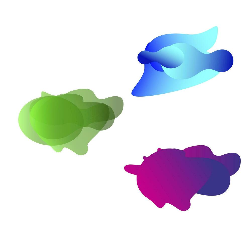 abstrakt form Färg flytande. vätska design lutning vågor. vektor bubbla form och bio form, vetenskaplig amöba dynamisk illutration