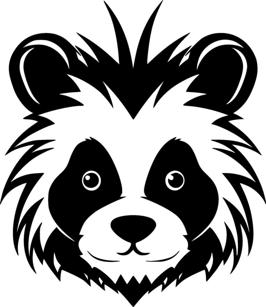 panda - minimalistisk och platt logotyp - vektor illustration