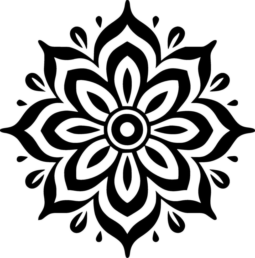 Mandala - - minimalistisch und eben Logo - - Vektor Illustration