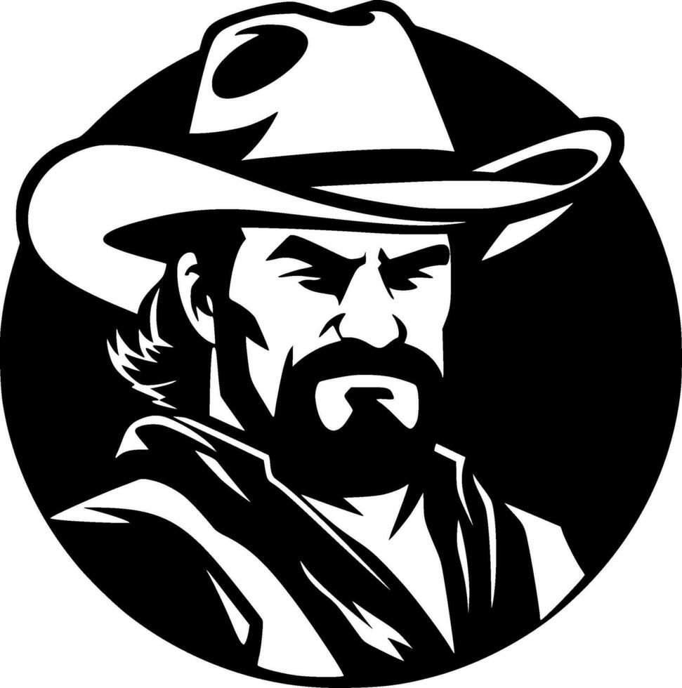 cowboy - minimalistisk och platt logotyp - vektor illustration