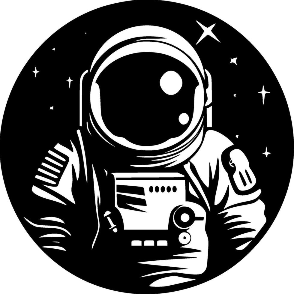 astronaut, minimalistisk och enkel silhuett - vektor illustration