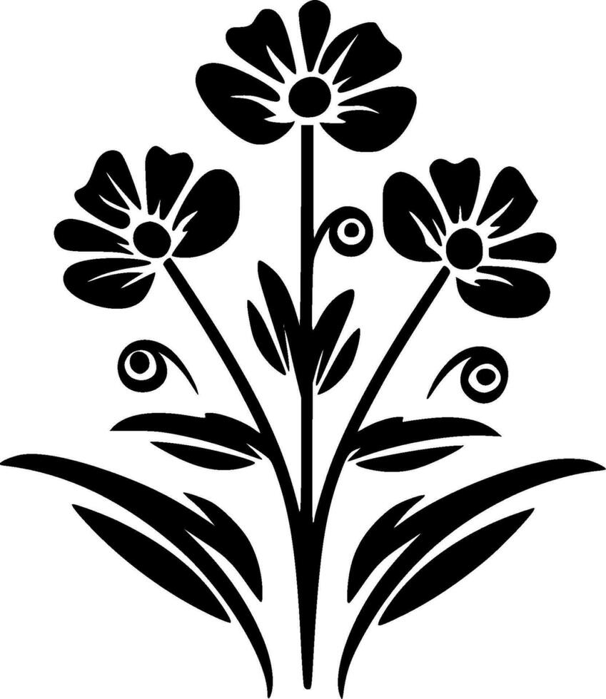 vild blomma - minimalistisk och platt logotyp - vektor illustration