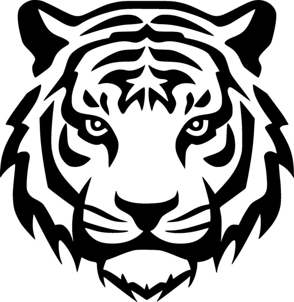 Tiger - - schwarz und Weiß isoliert Symbol - - Vektor Illustration