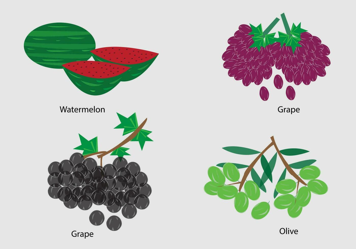 Früchte Sammlung Vektor Symbol Illustration einstellen Essen Natur und Gemüse Konzept