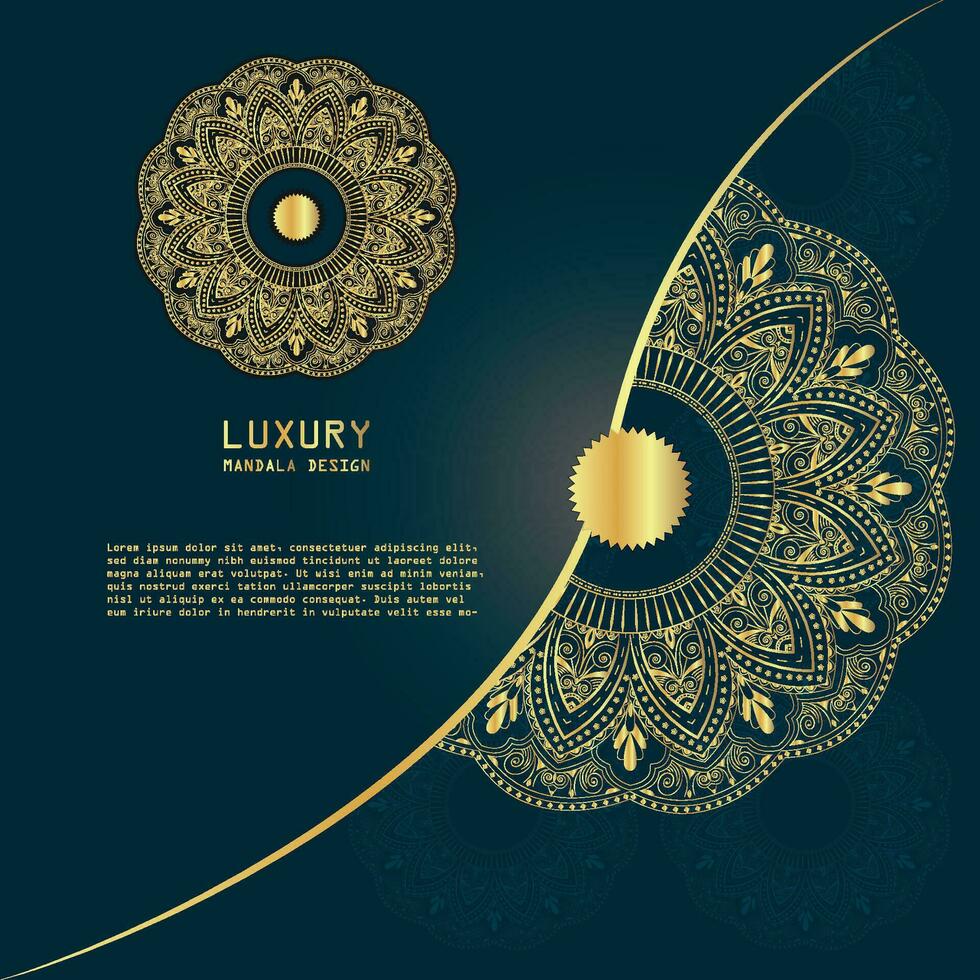 Luxus golden Hintergrund mit mandalisch Design, Mandala Vektor Illustration Design