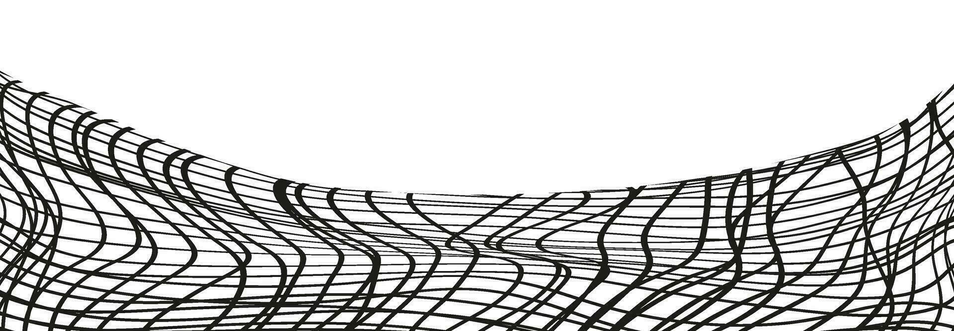Illustration von ein schwarz Angeln oder Fußball netzkariert wellig Hintergrund im Gekritzel Stil. vektor