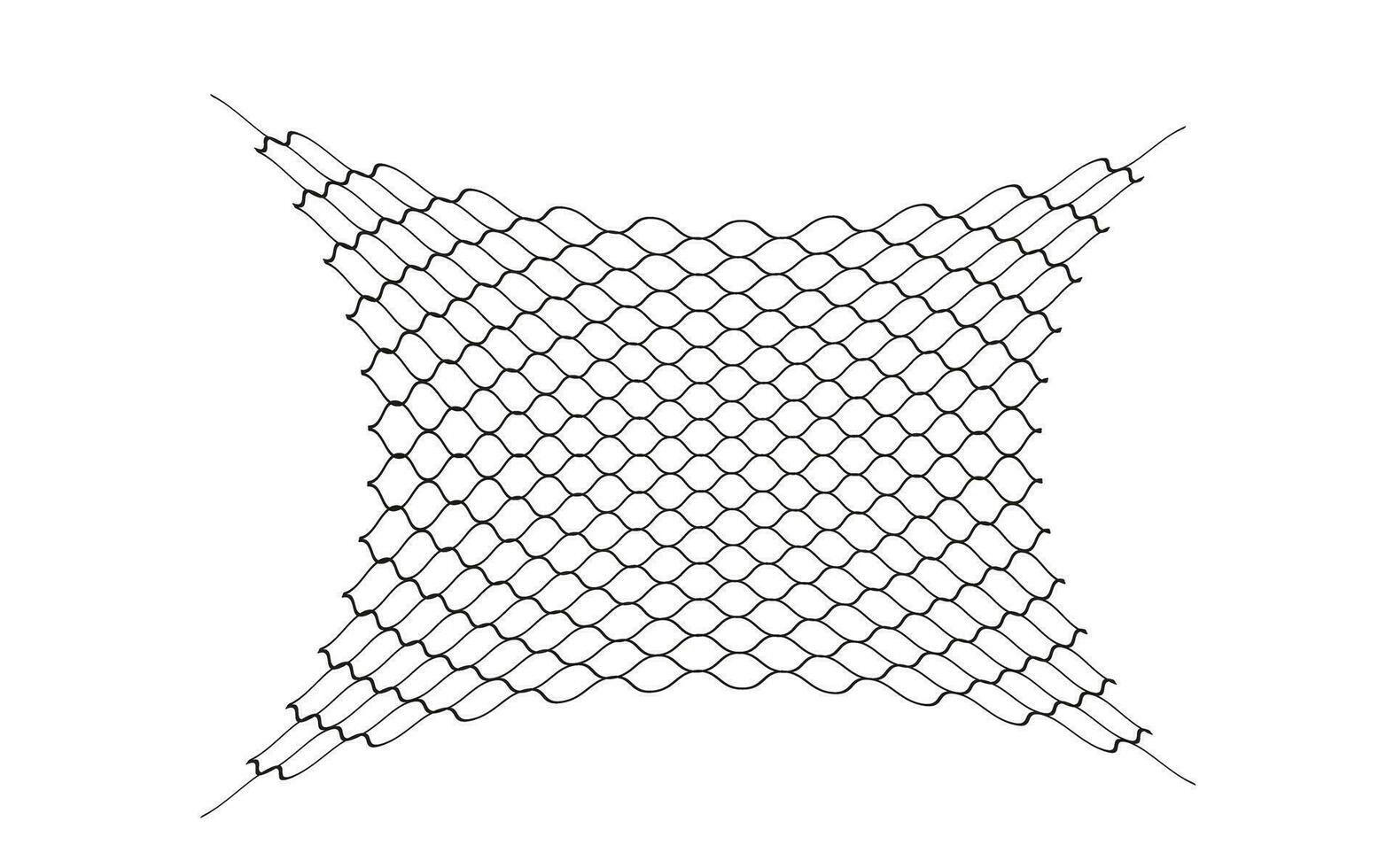 illustration av en svart fiske eller fotboll nät.rutiga vågig bakgrund i klotter stil. vektor