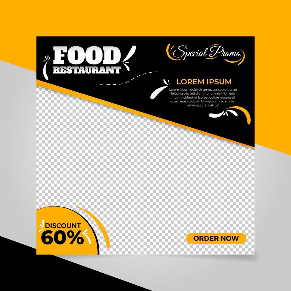 Social-Media-Post-Food-Restaurant-Banner-Vektor vektor