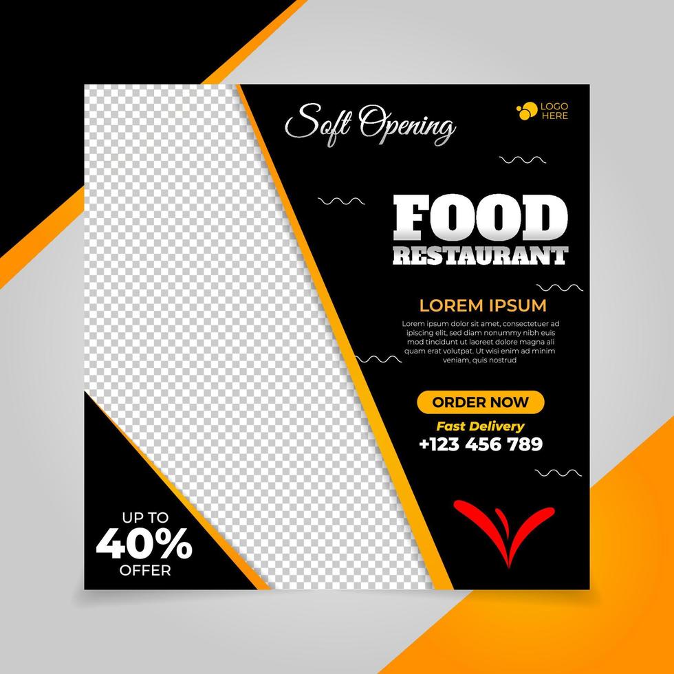 Social Media Post Essen Restaurant Banner Design Vektor