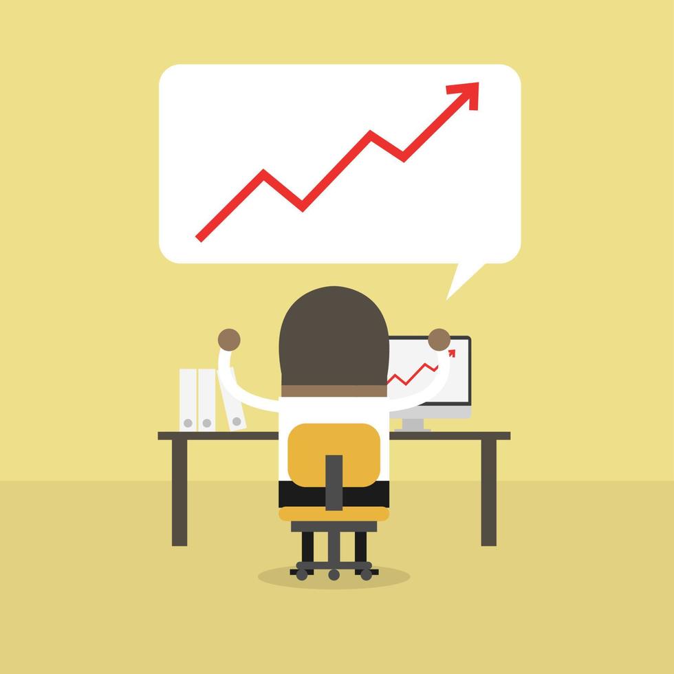 framgångsrik afrikansk affärsman med tillväxtdiagram. vektor