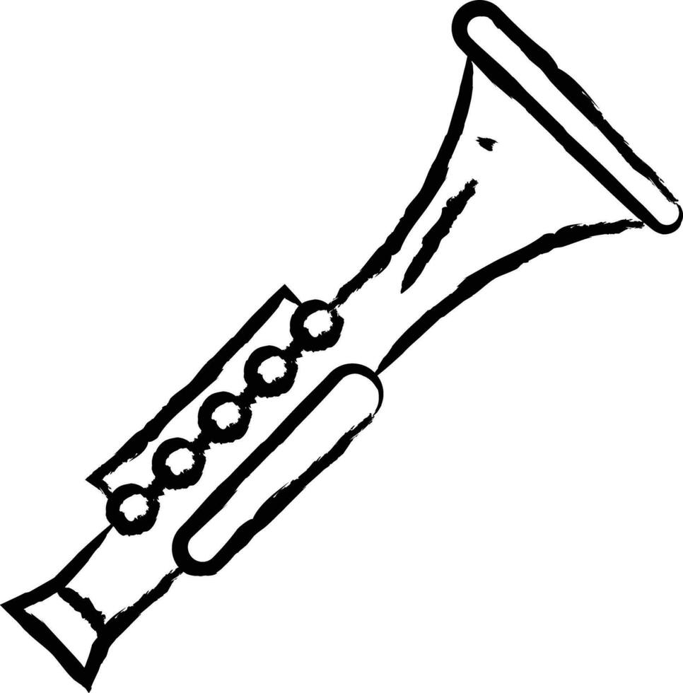 klarinett hand dragen vektor illustration