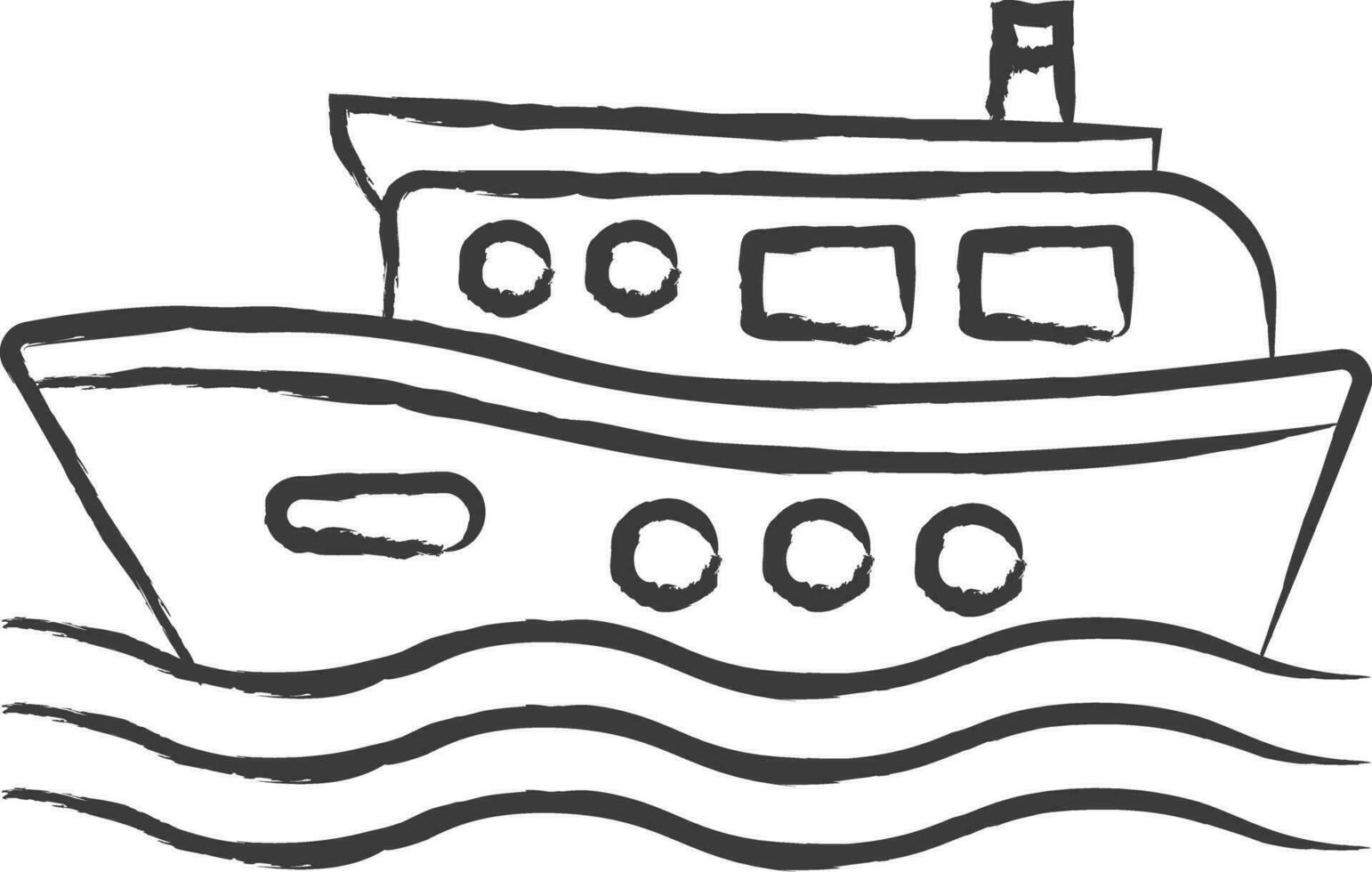 båt hus hand dragen vektor illustration