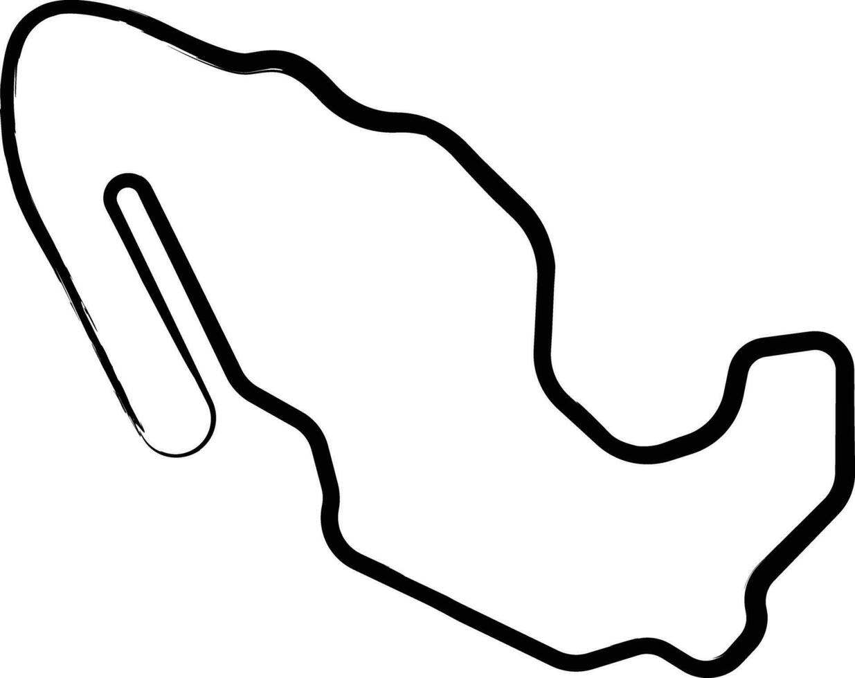 mexico Karta hand dragen vektor illustration