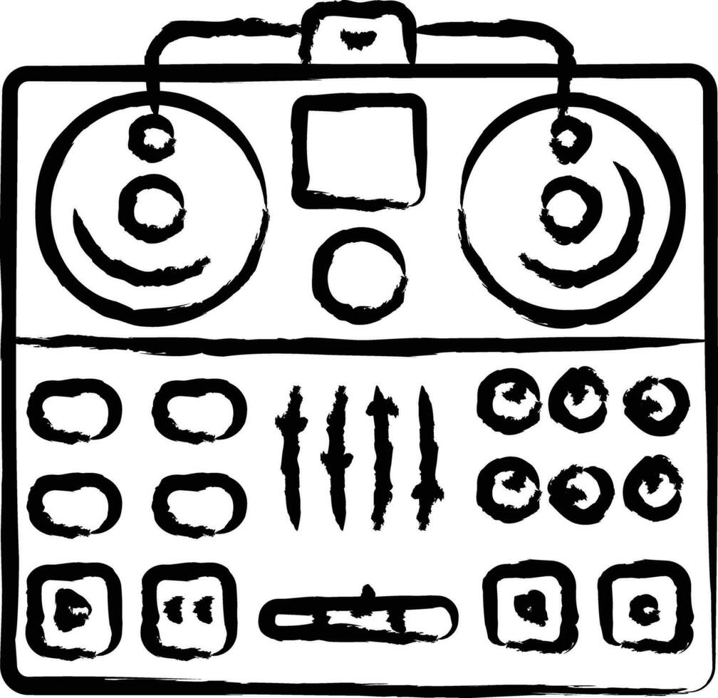 dj mixer hand dragen vektor illustration