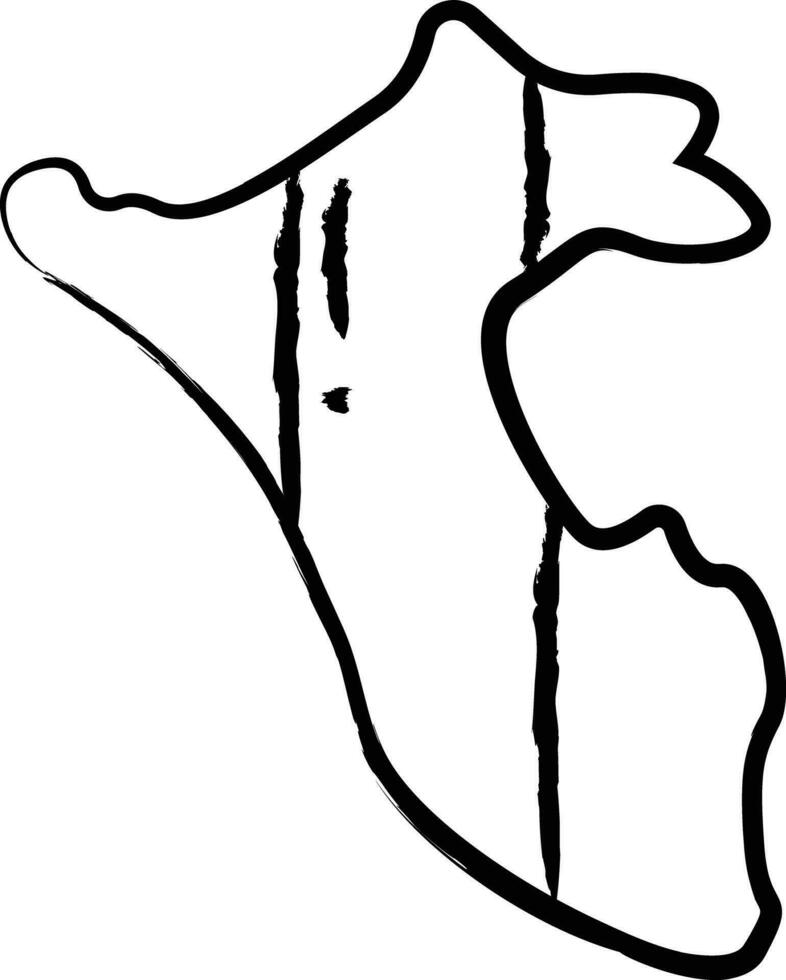peru Karta hand dragen vektor illustration