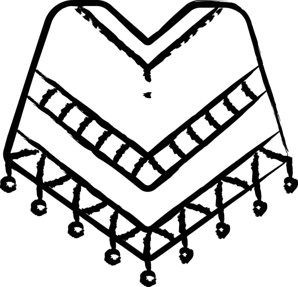 poncho hand dragen vektor illustration