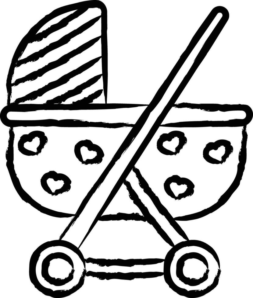 Kinderwagen Hand gezeichnet Vektor Illustration