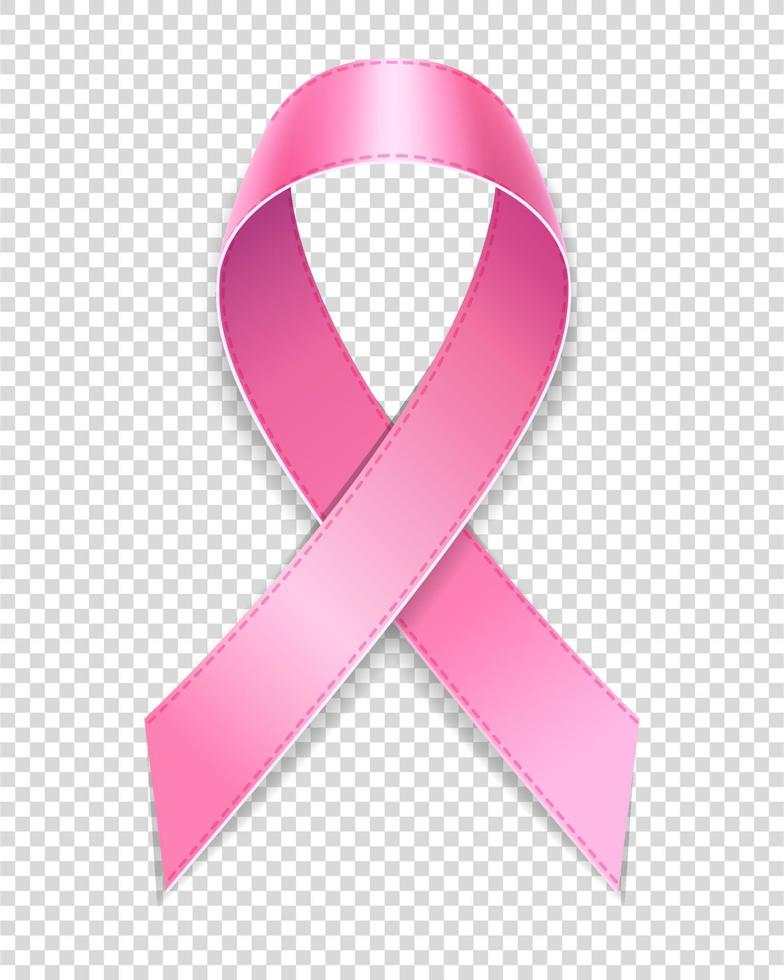 Rosa Schleife Symbol der Brustkrebserkrankung Vektor-Illustration auf Hintergrund isoliert vektor