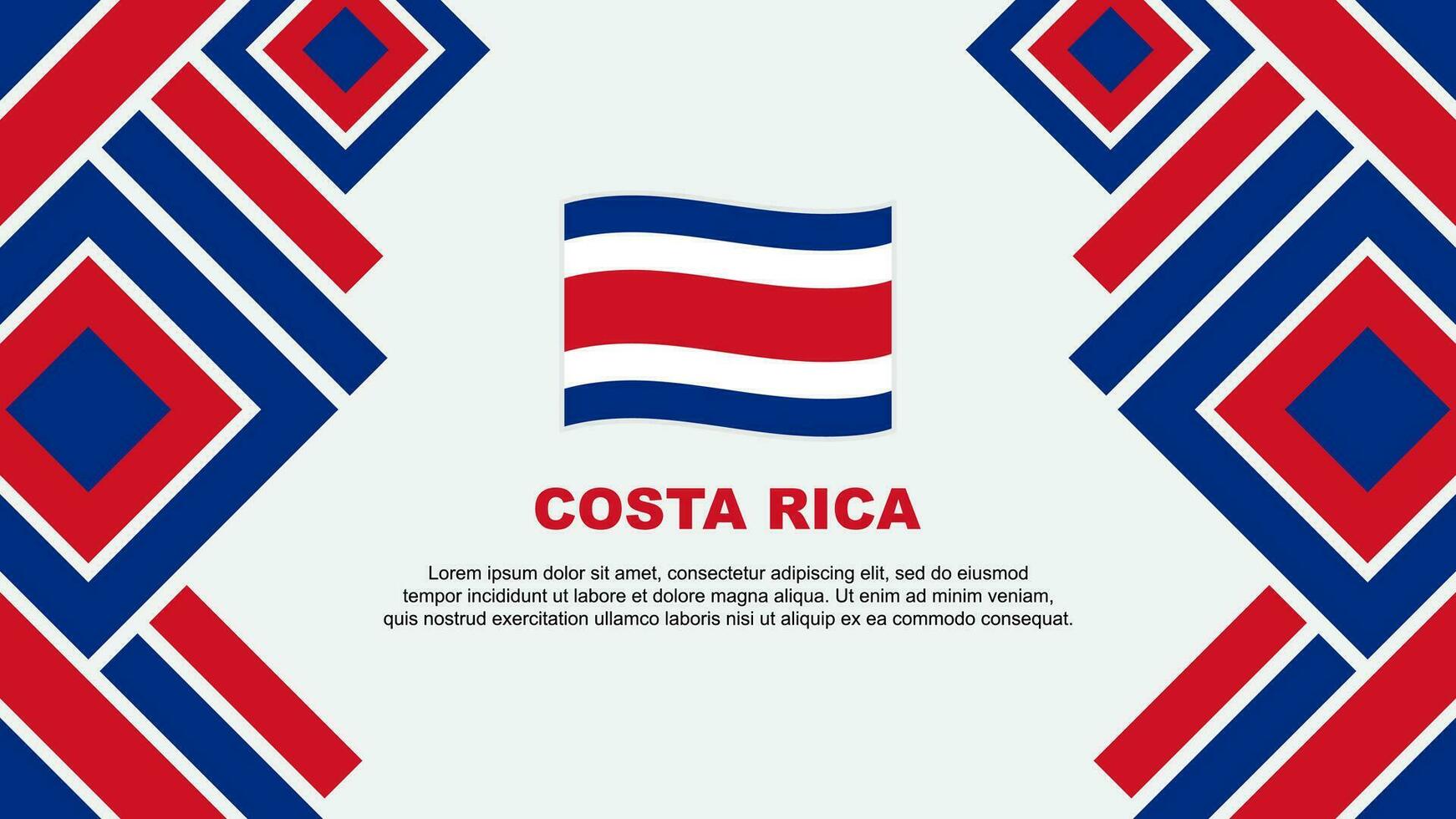 Costa Rica Flagge abstrakt Hintergrund Design Vorlage. Costa Rica Unabhängigkeit Tag Banner Hintergrund Vektor Illustration. Costa Rica