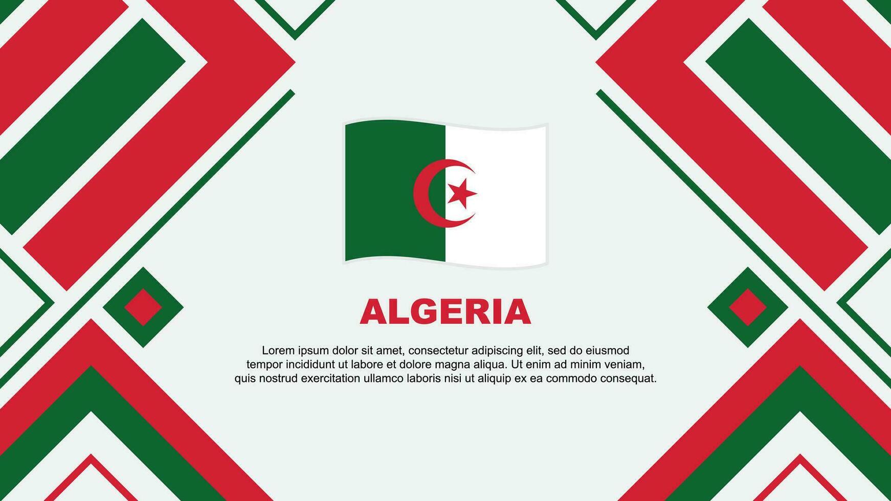 Algerien Flagge abstrakt Hintergrund Design Vorlage. Algerien Unabhängigkeit Tag Banner Hintergrund Vektor Illustration. Algerien Flagge