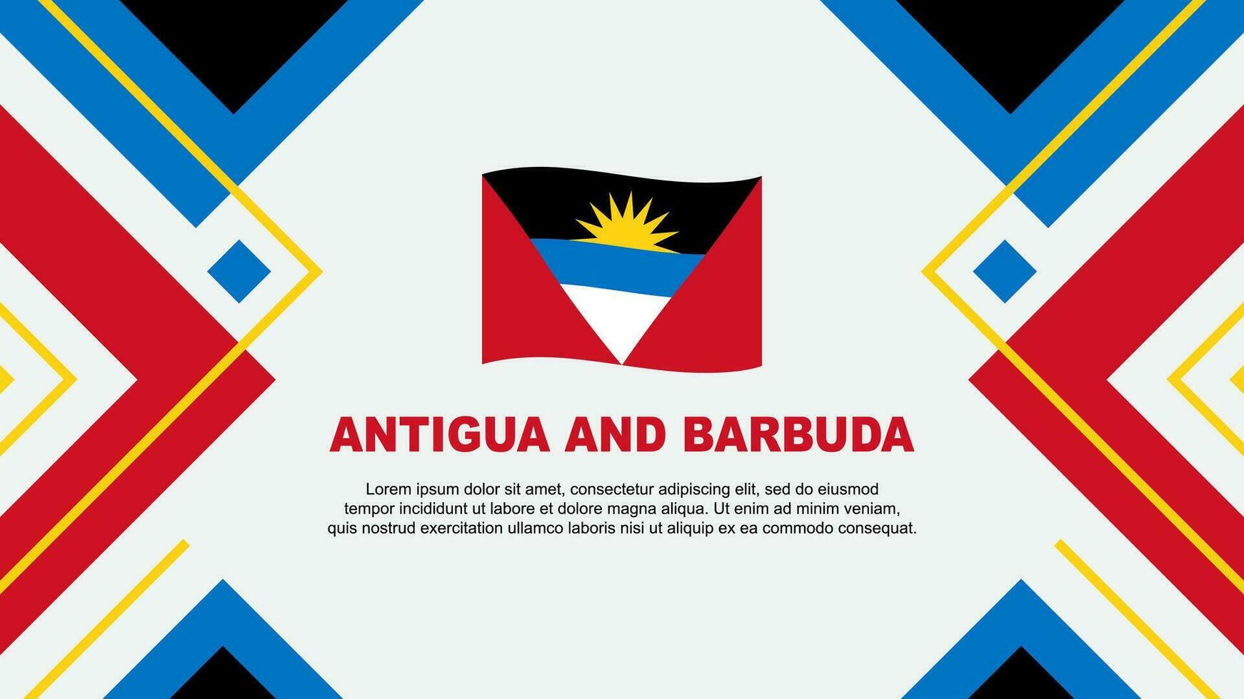 Antigua und Barbuda Flagge abstrakt Hintergrund Design Vorlage. Antigua und Barbuda Unabhängigkeit Tag Banner Hintergrund Vektor Illustration. Antigua und Barbuda Illustration