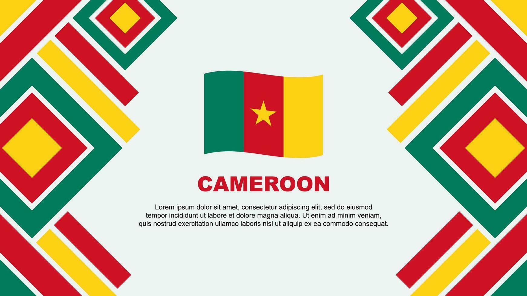 Kamerun Flagge abstrakt Hintergrund Design Vorlage. Kamerun Unabhängigkeit Tag Banner Hintergrund Vektor Illustration. Kamerun