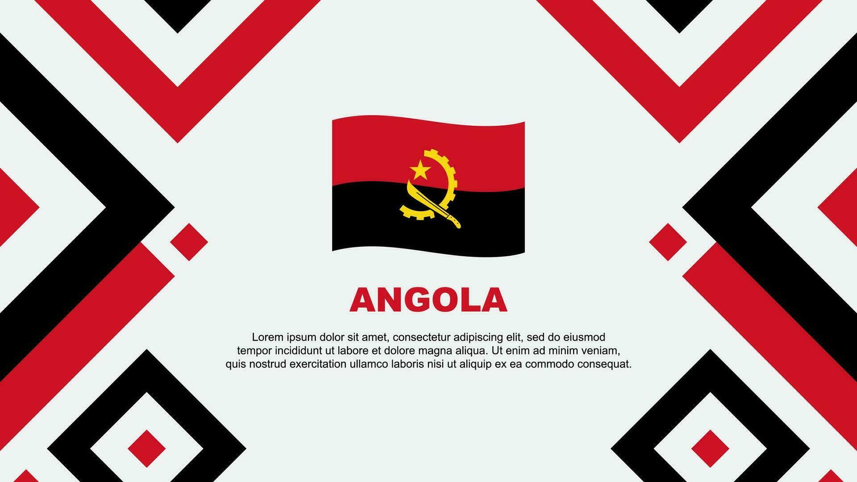 Angola Flagge abstrakt Hintergrund Design Vorlage. Angola Unabhängigkeit Tag Banner Hintergrund Vektor Illustration. Angola Vorlage