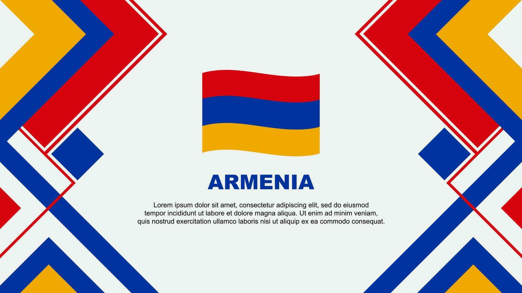 Armenien Flagge abstrakt Hintergrund Design Vorlage. Armenien Unabhängigkeit Tag Banner Hintergrund Vektor Illustration. Armenien Banner