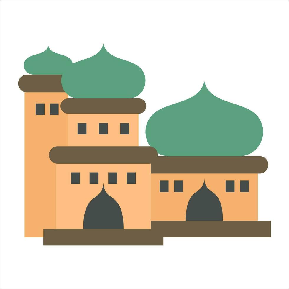 bra modern färgrik arabicum moskén. tecknad serie vektor illustration av en moskén. platt moské vektor uppsättning. muslim byggnad för islamisk, ramadan, eid design.