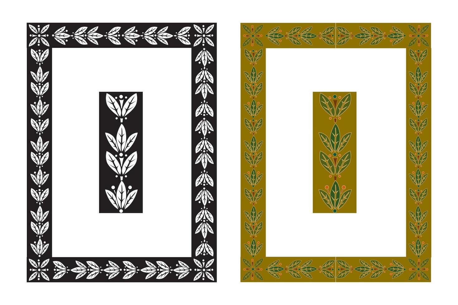 Jahrgang Blumen- klassisch kalligraphisch retro Vignette scrollen Frames Zier Design Elemente schwarz und Farbe einstellen isoliert Vektor