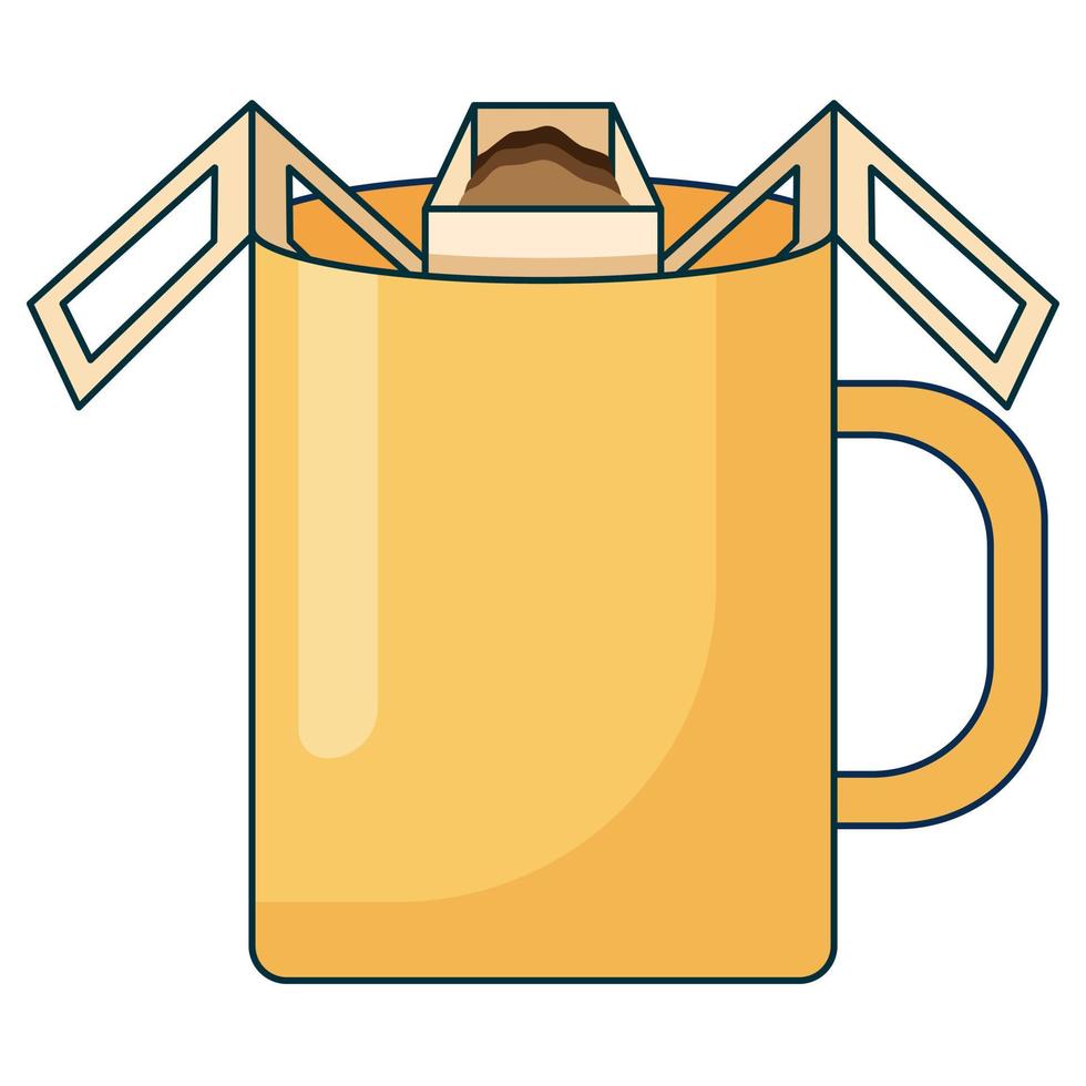 flache ikonenillustration der kaffeebrühmethode. vektor