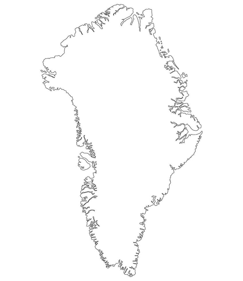 Grönland Karta. Karta av Grönland i vit Färg vektor
