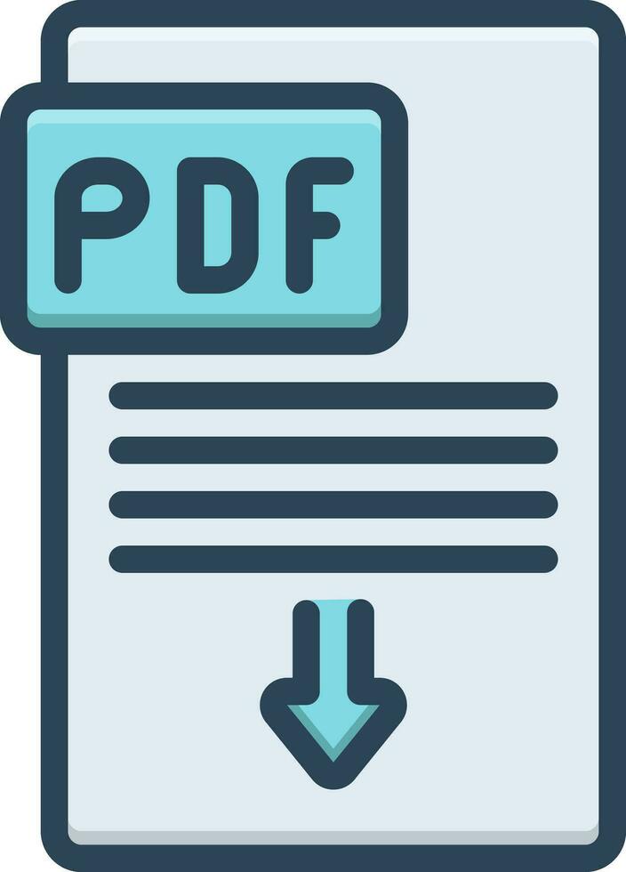 Farbe Symbol zum pdf vektor