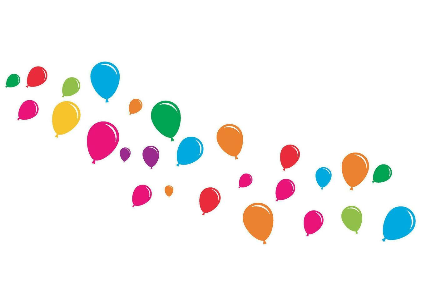 fliegende vektorfestliche Ballons glänzend mit glänzenden Ballons für den Urlaub vektor