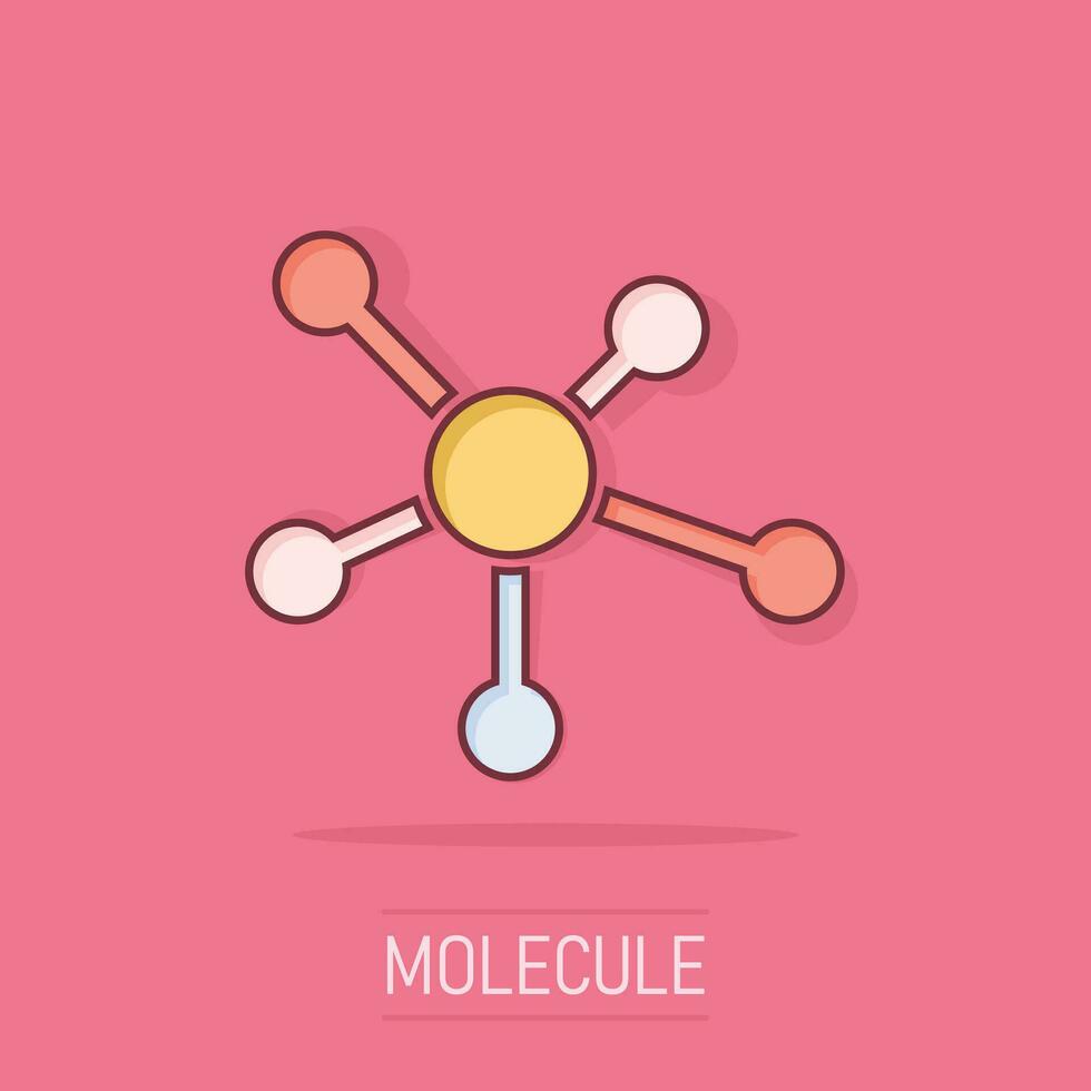 vektor tecknad serie social nätverk, molekyl, dna ikon i komisk stil. molekyl tecken illustration piktogram. dna företag stänk effekt begrepp.