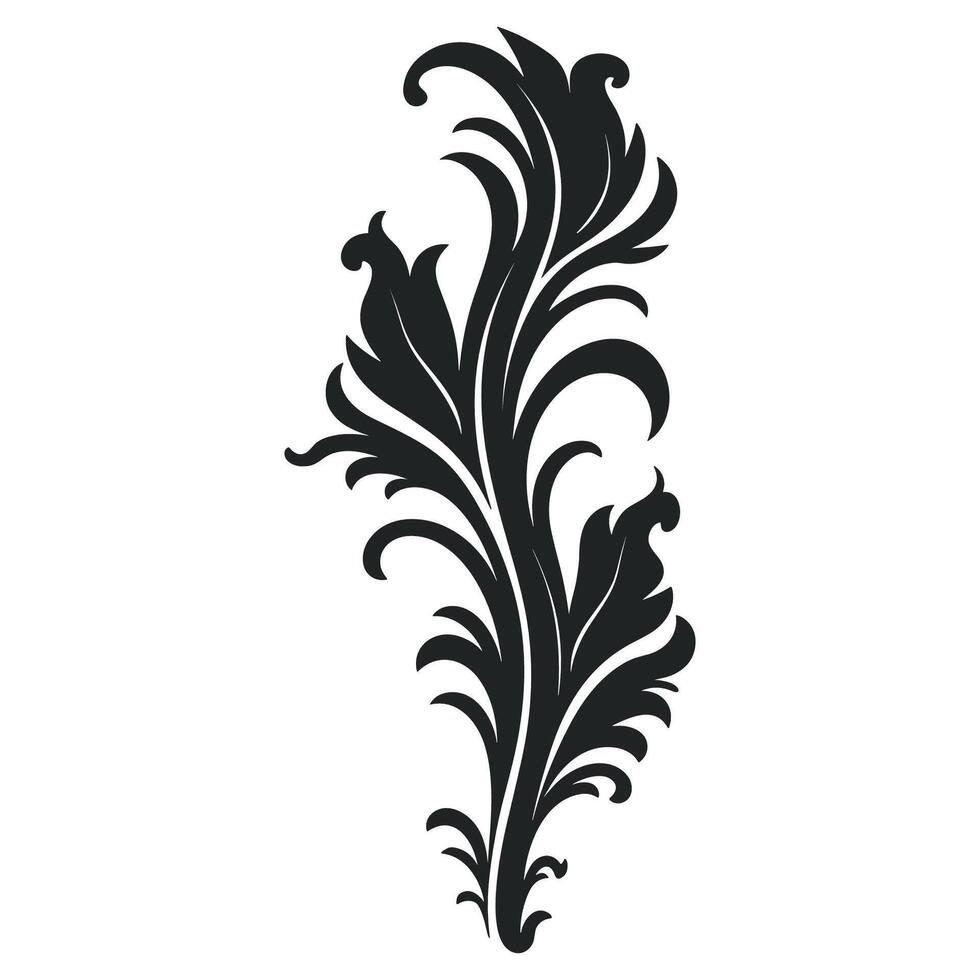 Akanthus Vektor schwarz Silhouette, dekorativ Ornament Element Silhouette.