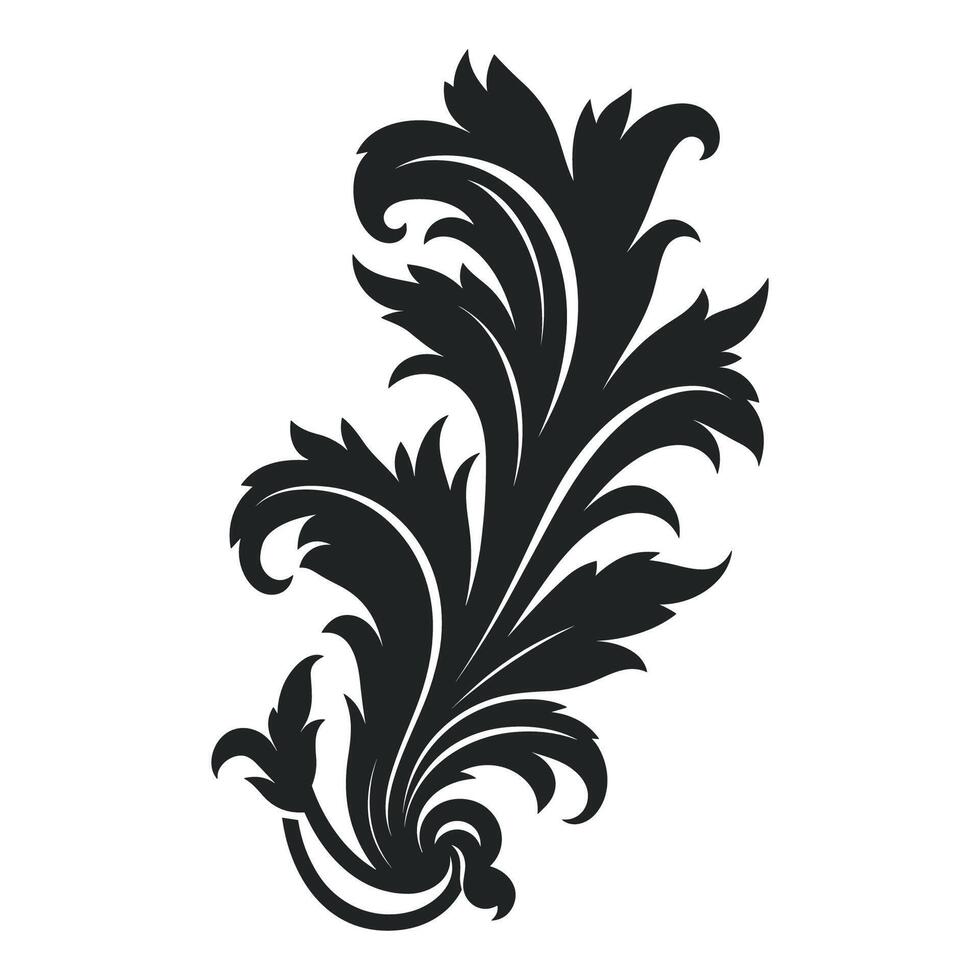 Akanthus Vektor schwarz Silhouette, dekorativ Ornament Element Silhouette.