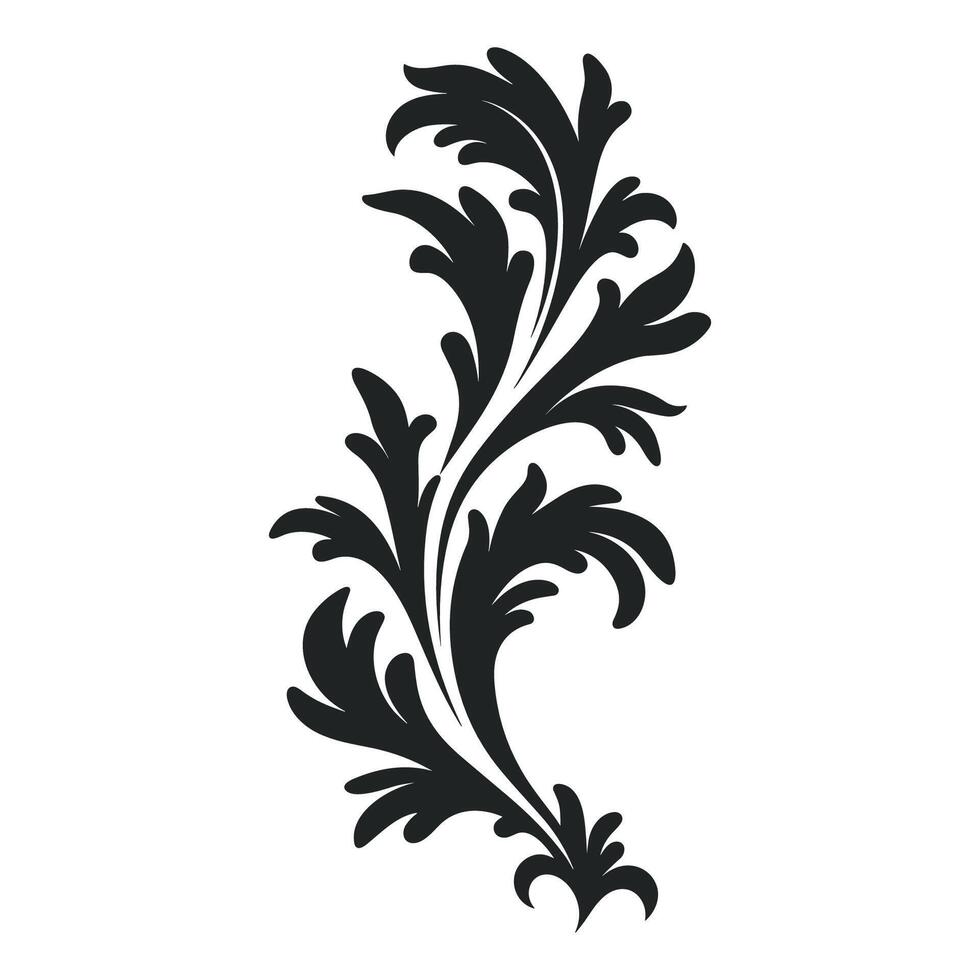 Akanthus Vektor schwarz Silhouette, dekorativ Ornament Element Silhouette.