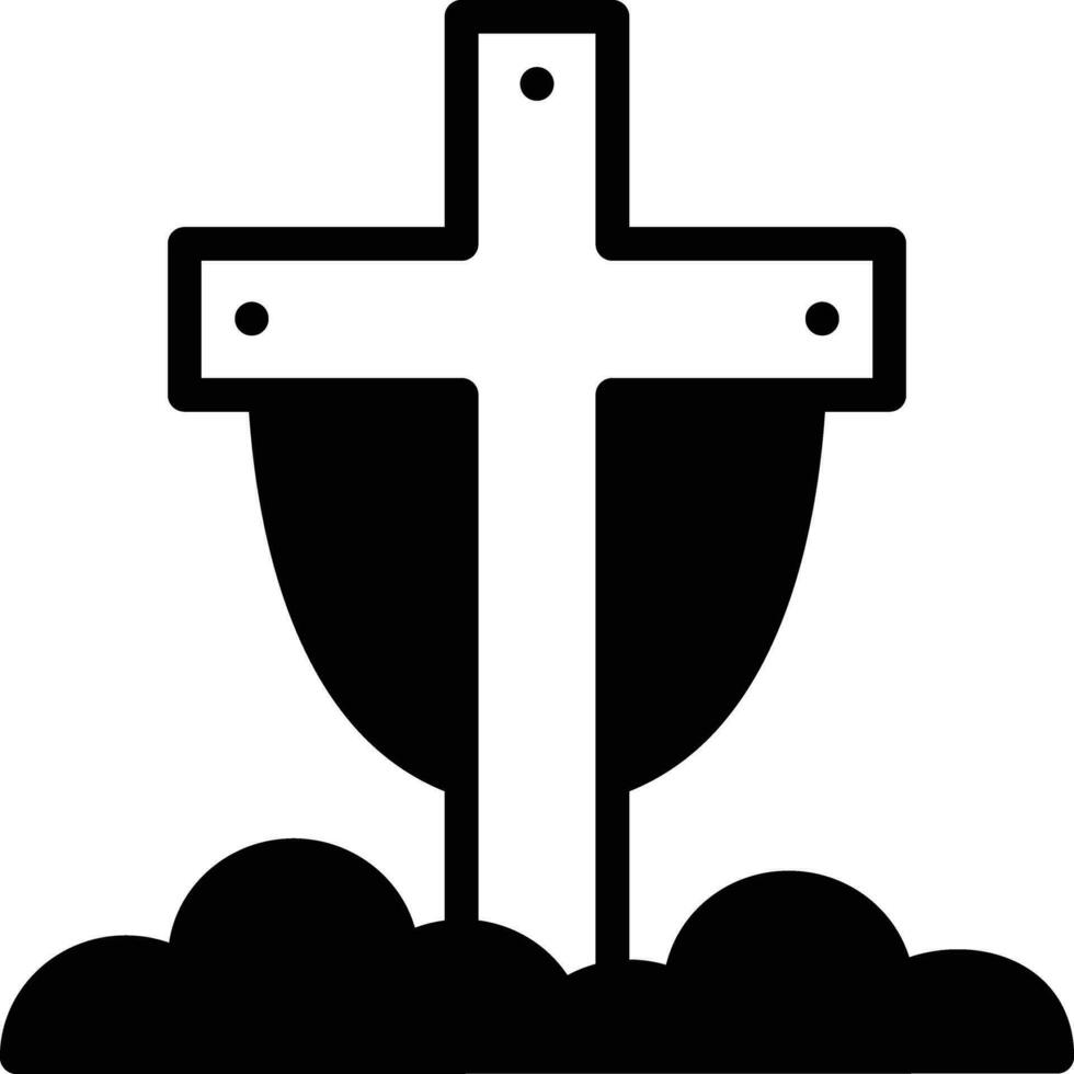 solide Symbol zum Kreuz vektor