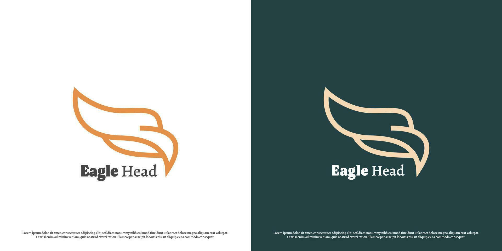 Adler Kopf Logo Design Illustration. Maskottchen Silhouette von fliegend Adler Vogel Tier Kopf Raubtier Fleischfresser Natur. einfach minimalistisch elegant Gradient eben Symbol Konzept. vektor