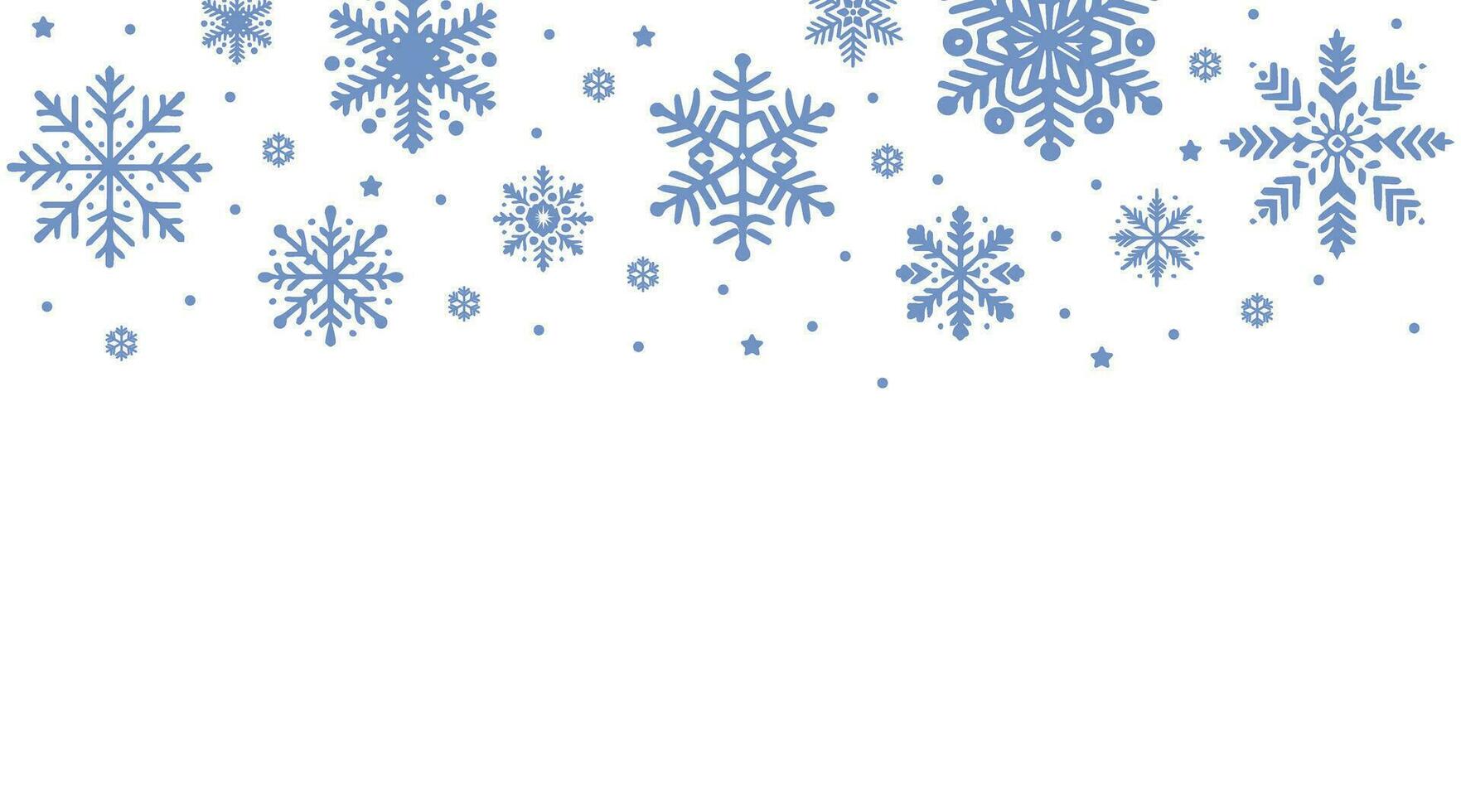 baner vinter- kort med snöflinga gräns vektor illustration. dekorativ vinter- bakgrund med hand dragen snöflingor, snö, stjärnor, design element