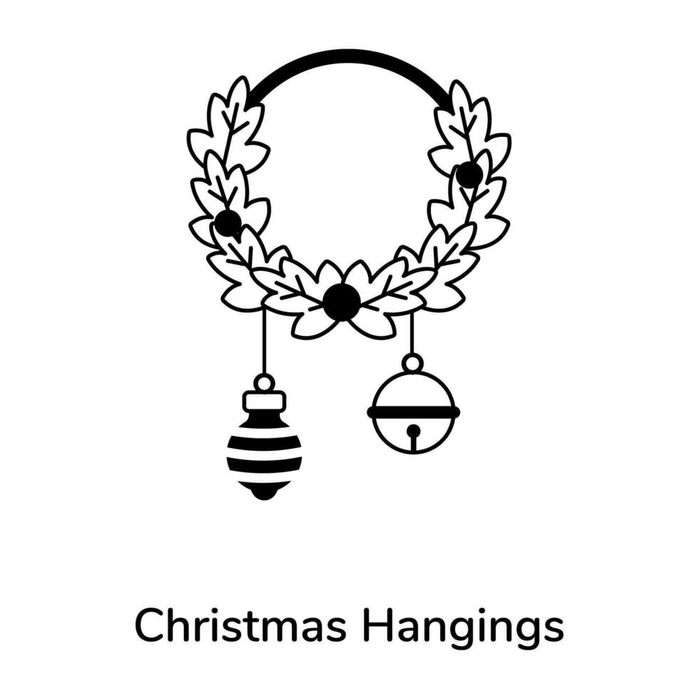 trendig jul hängningar vektor