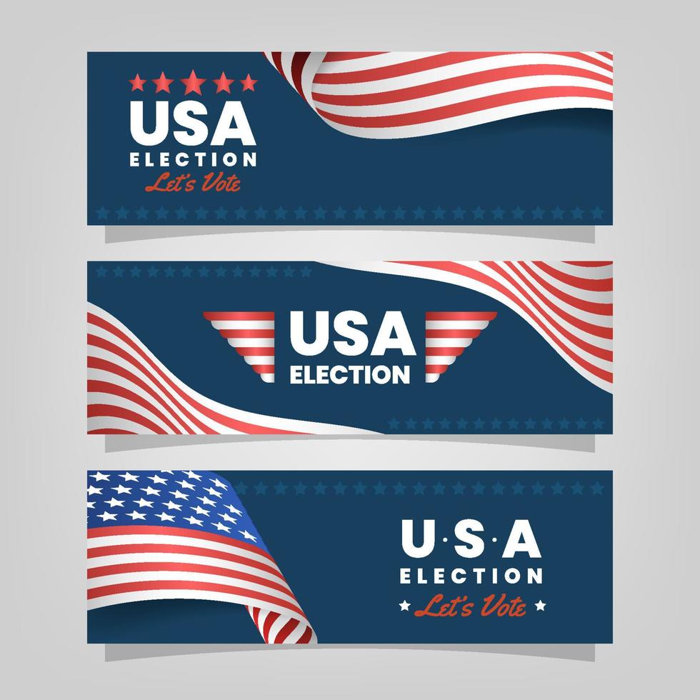 usa valbanner samling vektor