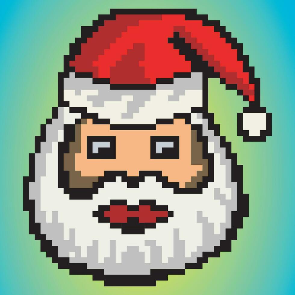 Santa claus Kopf Pixel Kunst Design vektor