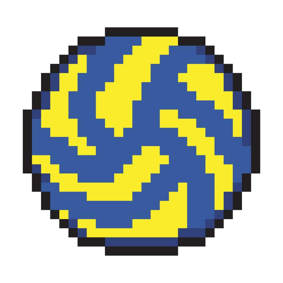 Volleyball mit Pixel Kunst Design vektor