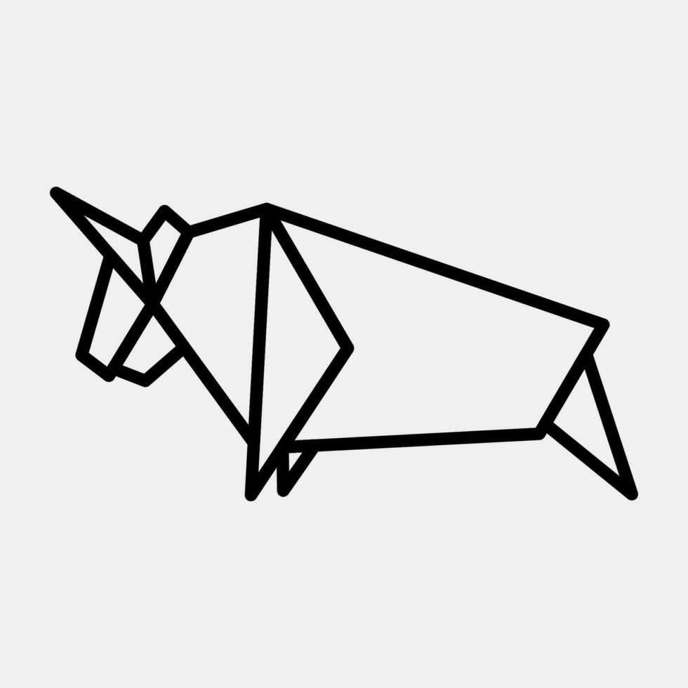 Symbol Ochse Origami. Chinesisch Tierkreis Elemente. Symbole im Linie Stil. gut zum Drucke, Poster, Logo, Werbung, Dekoration, Infografiken, usw. vektor