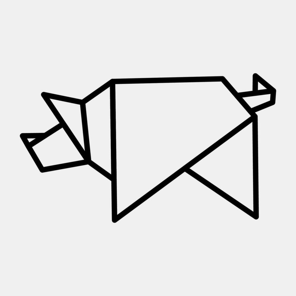 ikon gris origami. kinesisk zodiaken element. ikoner i linje stil. Bra för grafik, affischer, logotyp, annons, dekoration, infografik, etc. vektor