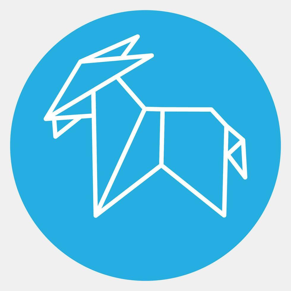 Symbol Ziege Origami. Chinesisch Tierkreis Elemente. Symbole im Blau runden Stil. gut zum Drucke, Poster, Logo, Werbung, Dekoration, Infografiken, usw. vektor