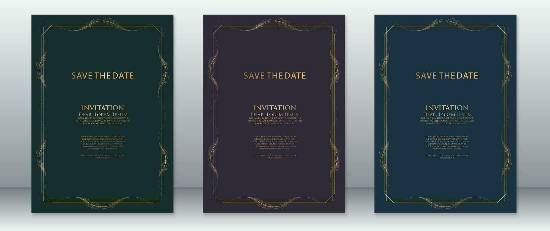 Luxus Hochzeit Einladung Karte Vorlage Jahrgang Design vektor
