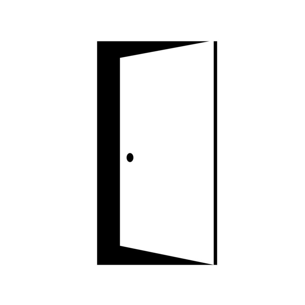 dörr ikon. öppen silhuett av dörr till hus isolerat på vit bakgrund. vektor ingång